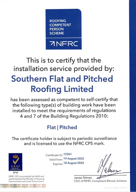 NFRC Roofing Competent Person Scheme