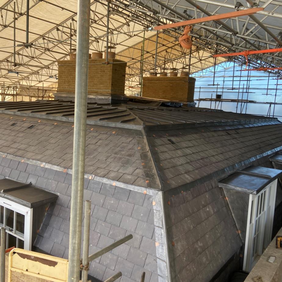 Welsh Slate and Lead combination roof